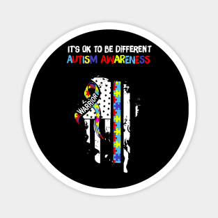 It_s Okay to be Different Autism American Flag - Autism Flag Magnet